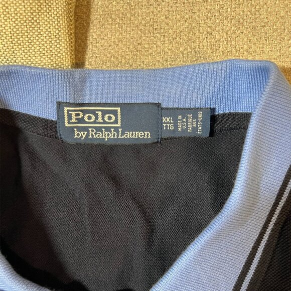 Ralph Lauren Mens XXL Navy & Blue Striped Polo Shirt - Picture 6 of 8